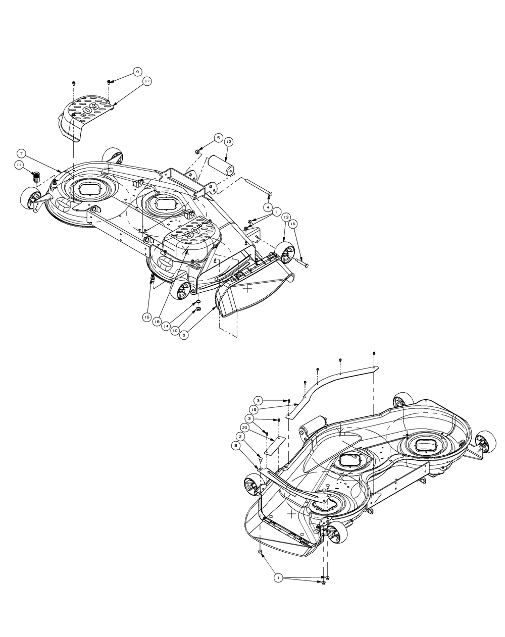 Deck 50 2009 And After Diagram and Parts List for Z-FORCE50 17AF3AGP-17AF3AGP010 Cub Cadet Lawn Tractor